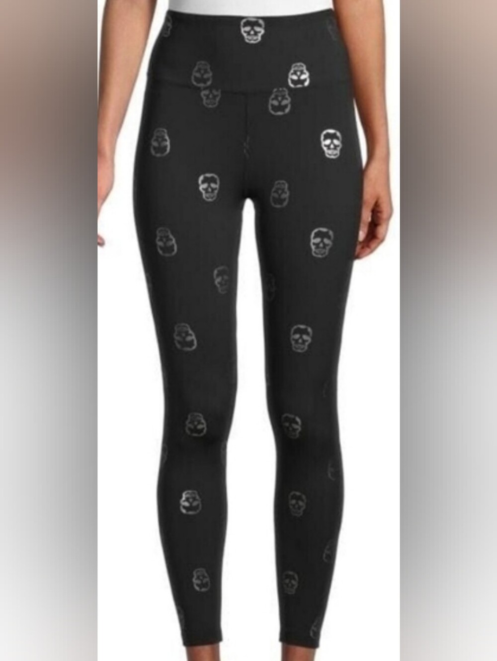 Nanette Lepore Sugar Skull High-Waist 7/8 Crop Leggings Sz Sml